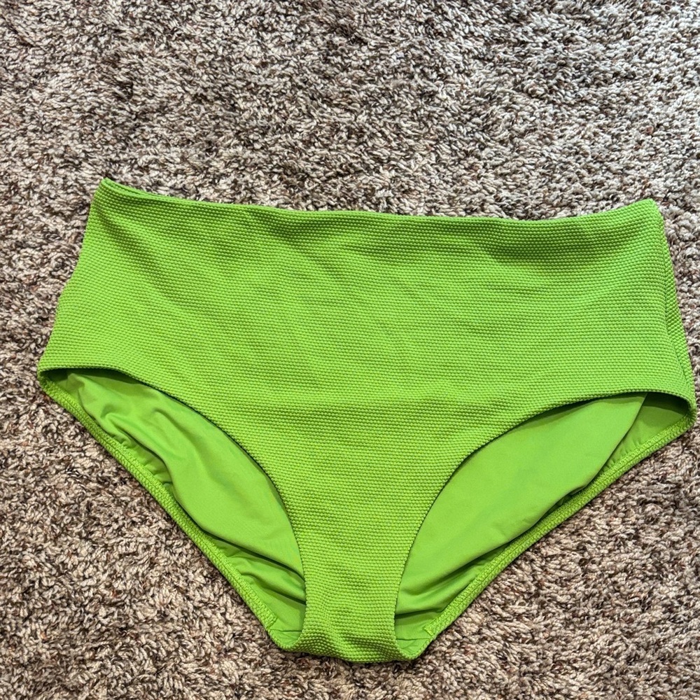 Athleta Bright Green High-Waisted Bikini Bottom